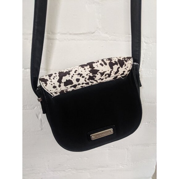 Vintage Steve Madden Shoulder Bag Black and White Cow Pattern - Picture 7 of 10